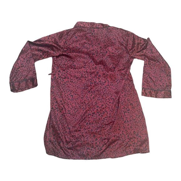 Frederick's Of Hollywood Red Leopard Print Kimono Robe - Small Negligee Vintage - Picture 3 of 4